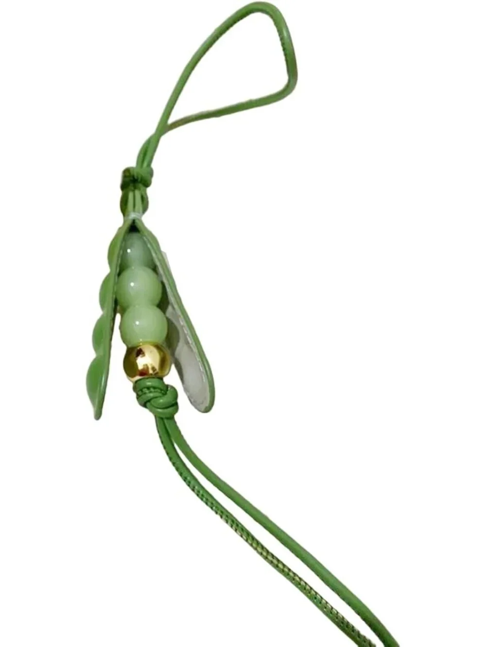 Trendy Handmade Pea Charm Pendant Keychain - Stylish Accessory for Bags & Phones